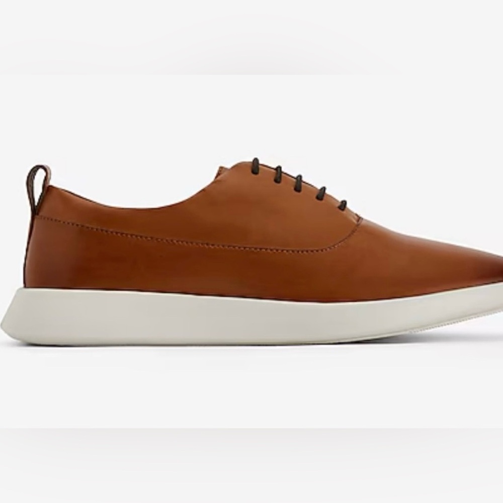 Express Men’s Leather Sneakers 👞🤎 Cognac Oxford Style Size 10 NWT